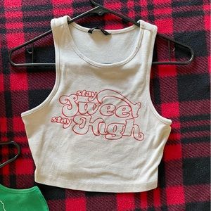 “Stay Sweet Stay High” Crop top (Cream)